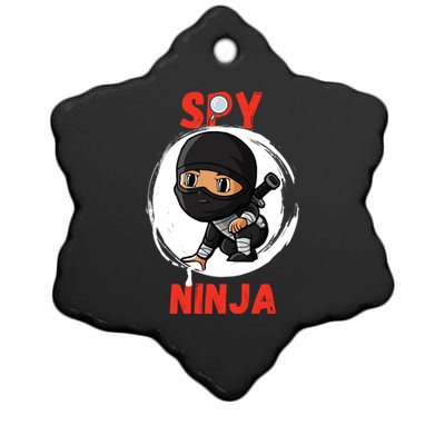 Cool Spy Gaming Ninjas Gamer Boy Girl Spy Ninja Gift Ceramic Star Ornament