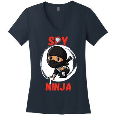 Cool Spy Gaming Ninjas Gamer Boy Girl Spy Ninja Gift Women's V-Neck T-Shirt