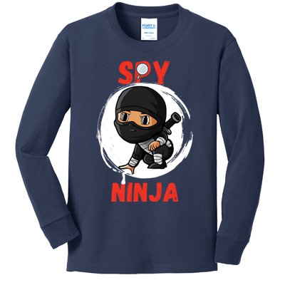 Cool Spy Gaming Ninjas Gamer Boy Girl Spy Ninja Gift Kids Long Sleeve Shirt