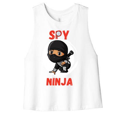 Cool Spy Gaming Ninjas Gamer Boy Girl Spy Ninja Gift Women's Racerback Cropped Tank