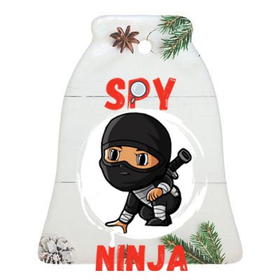 Cool Spy Gaming Ninjas Gamer Boy Girl Spy Ninja Gift Ceramic Bell Ornament