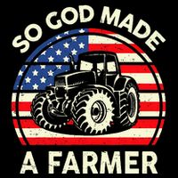 Christian So God Made Farmer Tractor American Flag Drawstring Bag