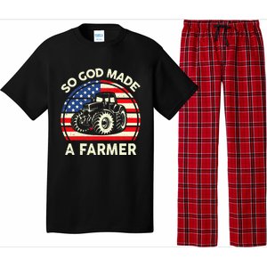 Christian So God Made Farmer Tractor American Flag Pajama Set