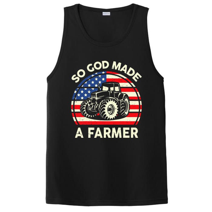 Christian So God Made Farmer Tractor American Flag PosiCharge Competitor Tank