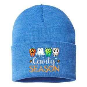 Cavity Season Ghosts Halloween Dental Hygienist Or Assistant Gift Sustainable Knit Beanie