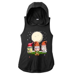 Cute Sewing Gnomes Santa Quilting Xmas Christmas Gift Long Sleeve Ladies PosiCharge Tri-Blend Wicking Draft Hoodie Tank