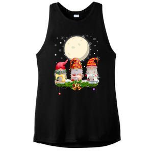 Cute Sewing Gnomes Santa Quilting Xmas Christmas Gift Long Sleeve Ladies PosiCharge Tri-Blend Wicking Tank