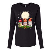 Cute Sewing Gnomes Santa Quilting Xmas Christmas Gift Long Sleeve Womens Cotton Relaxed Long Sleeve T-Shirt