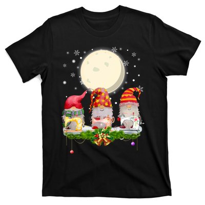 Cute Sewing Gnomes Santa Quilting Xmas Christmas Gift Long Sleeve T-Shirt