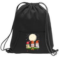 Cute Sewing Gnomes Santa Quilting Xmas Christmas Gift Long Sleeve Sweatshirt Cinch Pack Bag