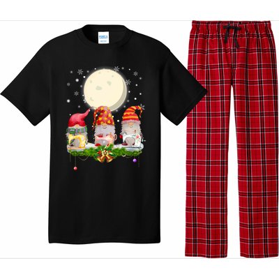 Cute Sewing Gnomes Santa Quilting Xmas Christmas Gift Long Sleeve Pajama Set