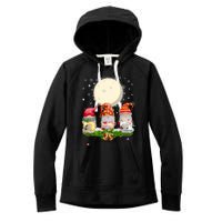 Cute Sewing Gnomes Santa Quilting Xmas Christmas Gift Long Sleeve Women's Fleece Hoodie