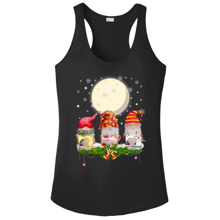 Cute Sewing Gnomes Santa Quilting Xmas Christmas Gift Long Sleeve Ladies PosiCharge Competitor Racerback Tank