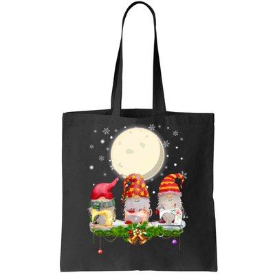 Cute Sewing Gnomes Santa Quilting Xmas Christmas Gift Long Sleeve Tote Bag