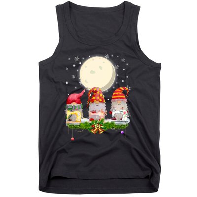 Cute Sewing Gnomes Santa Quilting Xmas Christmas Gift Long Sleeve Tank Top