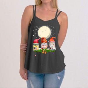 Cute Sewing Gnomes Santa Quilting Xmas Christmas Gift Long Sleeve Women's Strappy Tank