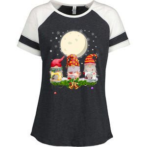 Cute Sewing Gnomes Santa Quilting Xmas Christmas Gift Long Sleeve Enza Ladies Jersey Colorblock Tee