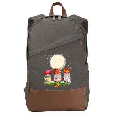 Cute Sewing Gnomes Santa Quilting Xmas Christmas Gift Long Sleeve Cotton Canvas Backpack