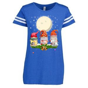 Cute Sewing Gnomes Santa Quilting Xmas Christmas Gift Long Sleeve Enza Ladies Jersey Football T-Shirt