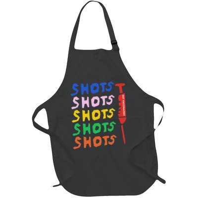 Colorful Shots Get Vaccinated! Pro Vaccine Immunization Full-Length Apron With Pockets