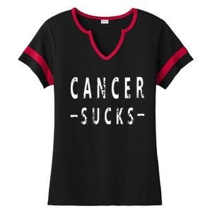 Cancer Sucks Gift Hooded Cancer Gift Ladies Halftime Notch Neck Tee