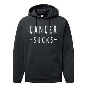 Cancer Sucks Gift Hooded Cancer Gift Performance Fleece Hoodie