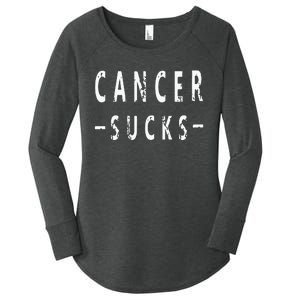 Cancer Sucks Gift Hooded Cancer Gift Women's Perfect Tri Tunic Long Sleeve Shirt