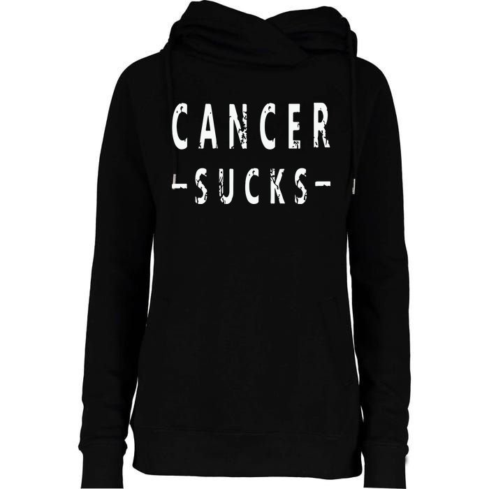 Cancer Sucks Gift Hooded Cancer Gift Womens Funnel Neck Pullover Hood