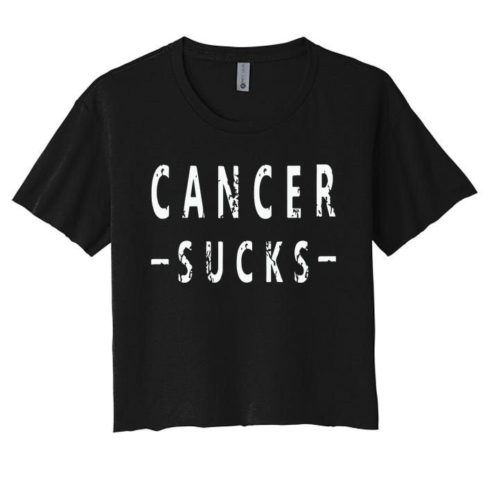 Cancer Sucks Gift Hooded Cancer Gift Women's Crop Top Tee