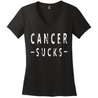 Cancer Sucks Gift Hooded Cancer Gift Women's V-Neck T-Shirt