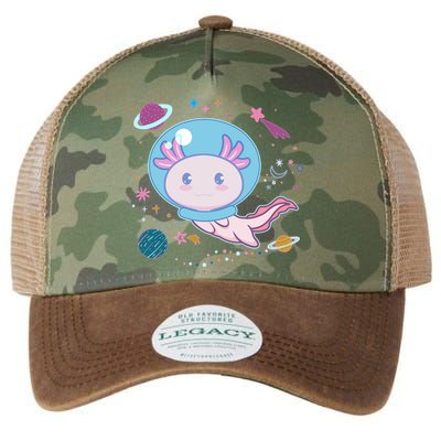 Cute Space Galaxy Astronaut Axolotl Legacy Tie Dye Trucker Hat