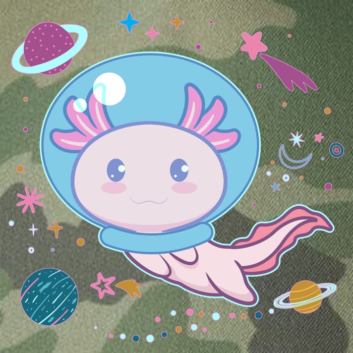 Cute Space Galaxy Astronaut Axolotl Legacy Tie Dye Trucker Hat