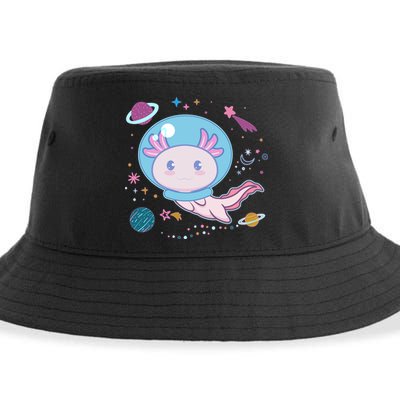 Cute Space Galaxy Astronaut Axolotl Sustainable Bucket Hat