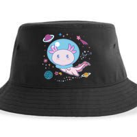 Cute Space Galaxy Astronaut Axolotl Sustainable Bucket Hat
