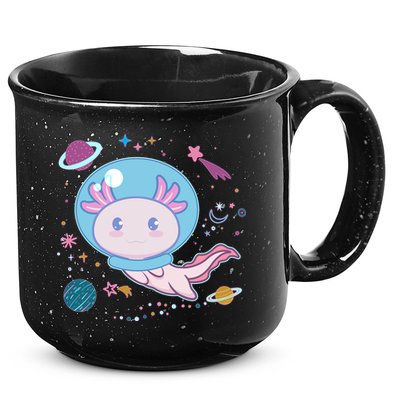 Cute Space Galaxy Astronaut Axolotl 15oz Campfire Ceramic Mug