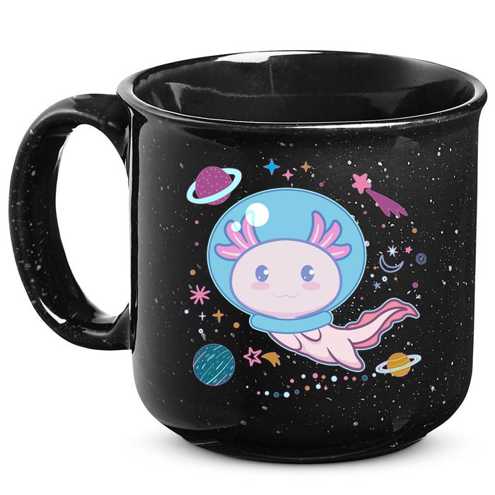 Cute Space Galaxy Astronaut Axolotl 15oz Campfire Ceramic Mug