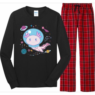 Cute Space Galaxy Astronaut Axolotl Long Sleeve Pajama Set