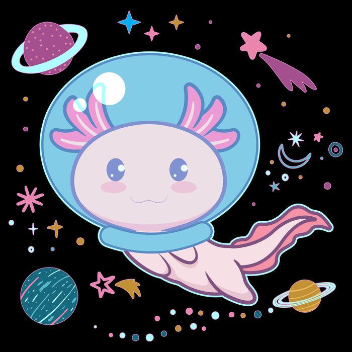 Cute Space Galaxy Astronaut Axolotl 16 in Basic Backpack