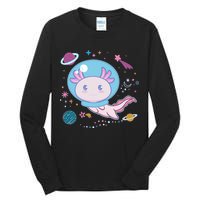 Cute Space Galaxy Astronaut Axolotl Tall Long Sleeve T-Shirt