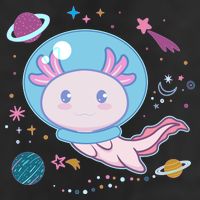 Cute Space Galaxy Astronaut Axolotl Large Microfiber Waffle Golf Towel
