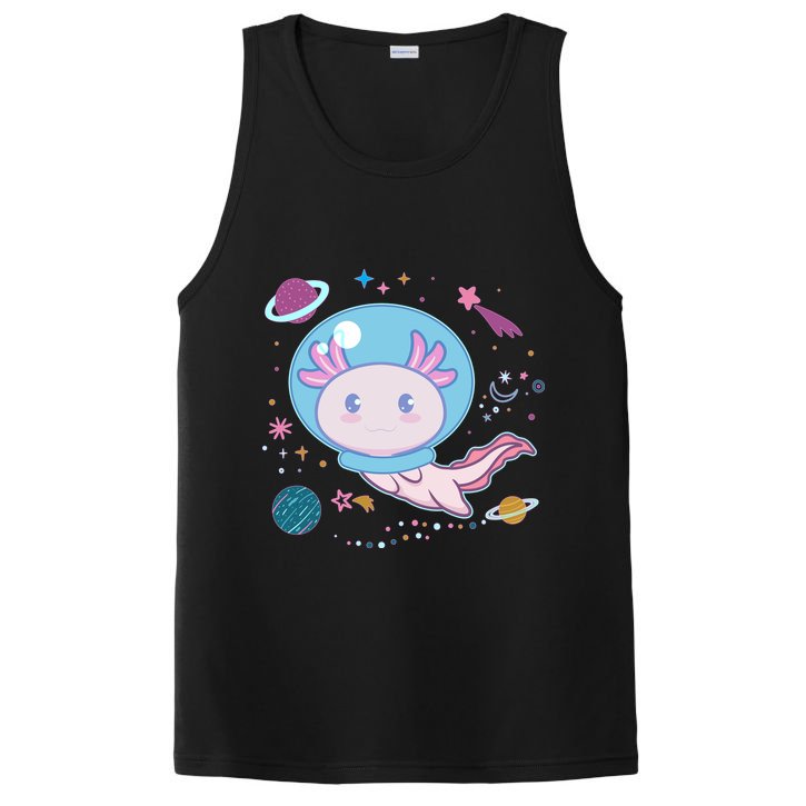 Cute Space Galaxy Astronaut Axolotl PosiCharge Competitor Tank