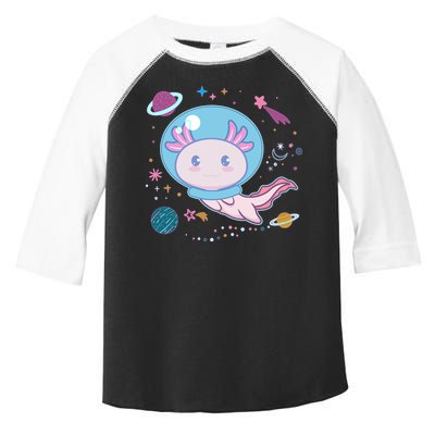 Cute Space Galaxy Astronaut Axolotl Toddler Fine Jersey T-Shirt