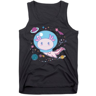 Cute Space Galaxy Astronaut Axolotl Tank Top