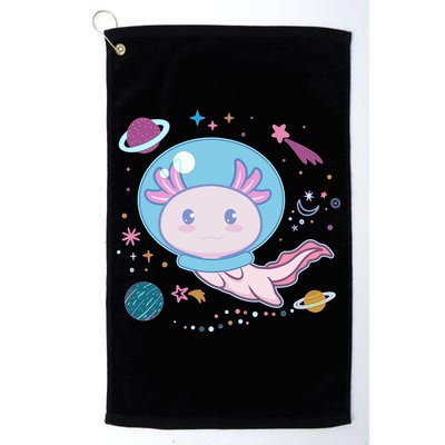 Cute Space Galaxy Astronaut Axolotl Golf Towel