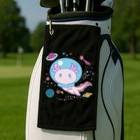 Cute Space Galaxy Astronaut Axolotl Golf Towel