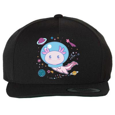 Cute Space Galaxy Astronaut Axolotl Wool Snapback Cap