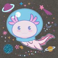 Cute Space Galaxy Astronaut Axolotl Cotton Canvas Backpack