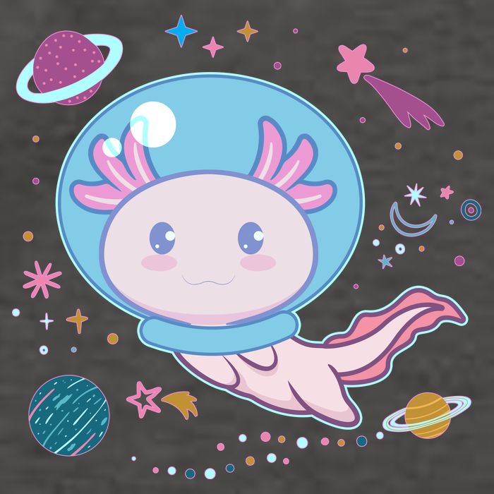 Cute Space Galaxy Astronaut Axolotl Vector Backpack