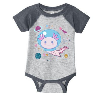 Cute Space Galaxy Astronaut Axolotl Infant Baby Jersey Bodysuit