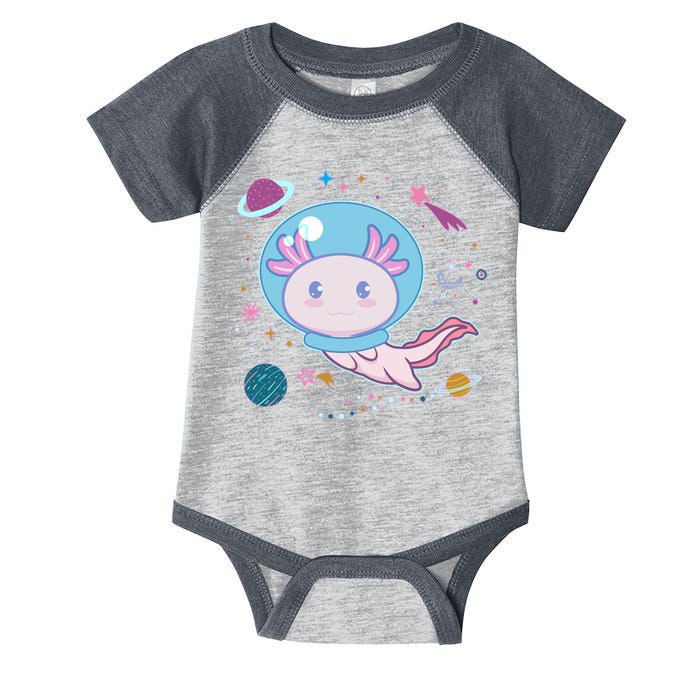 Cute Space Galaxy Astronaut Axolotl Infant Baby Jersey Bodysuit